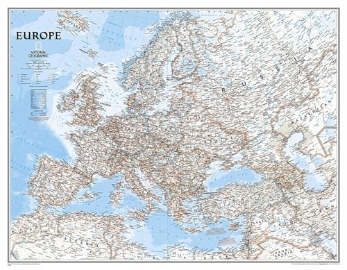 National Geographic Map Classic Europe, enlarged, Planokarte: Wall Maps Continents (National Geographic Reference Map)